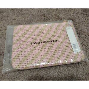 Stoney Clover Lane OG woven: Flamingo striped flat pouch